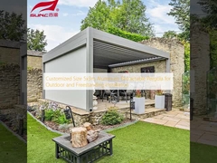 Op maat gemaakte grootte 5x3m Aluminium terugtrekbare pergola voor buiten- en vrijstaande installatie