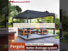 Waterdichte, winddichte, aluminiumpergola voor tuinontwerp