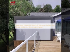 Waterdichte, winddichte, gemotoriseerde aluminium pergola. De perfecte aanvulling op uw buitenruimte.