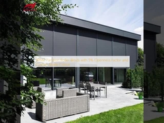 Witte rolluiken met 5% openheidsfactor en op maat gemaakte kleur