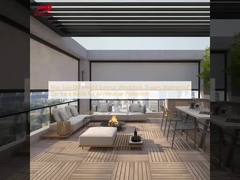 Maximale grootte 6M Hoogte Buitenwindschermen Waterdicht Zip Track Blinds voor bescherming tegen alle weersomstandigheden