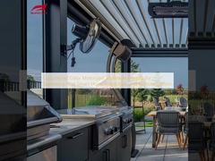 Gepersonaliseerde kleur gemotoriseerde aluminium pergola voor zwembad Smart Home integratie en afstandsbediening