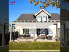 SUNC gemotoriseerde aluminium pergola voor kantoorruimte in tuinontwerp