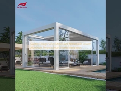 Tuinontwerp 5x3m Gemotoriseerde Intrekbare Lamellen Aluminium Pergola Slimme Thuisintegratie